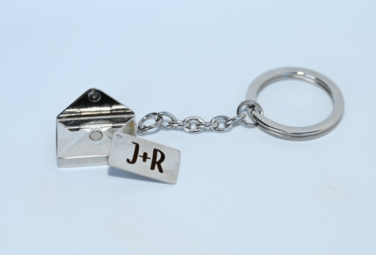 Secret Letter Envelope Keychain – Silver